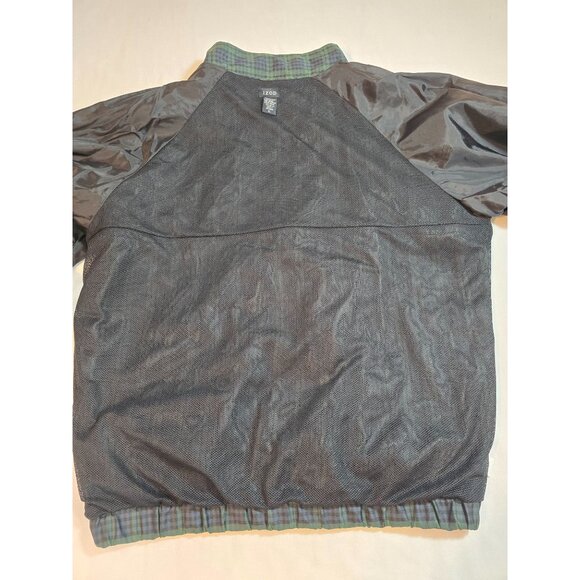 Izod Mens Green & Blue Plaid Pullover Windbreaker Jacket Half-Zip Casual Size XL - Picture 13 of 15